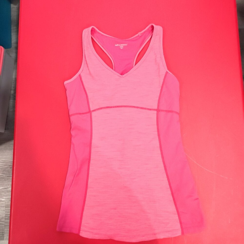 Tuff Athletics tank top with pocket pink women's size S